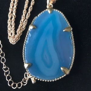 14K Gold Plated Genuine Precious Stone Agate